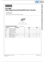 FJP13007H1TU Datenblatt PDF