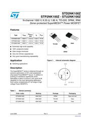 STD2NK100Z 数据规格书 1