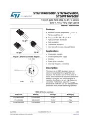 STGW40V60DF datasheet.datasheet_page 1