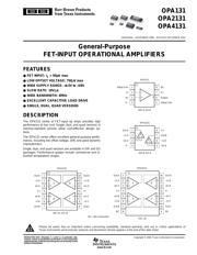 OPA2131UA Datenblatt PDF