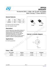 IRF634 Datenblatt PDF
