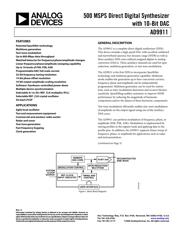 AD9911/PCB datasheet.datasheet_page 1