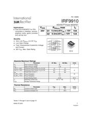IRF9910TRPBF 数据规格书 1