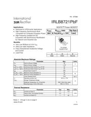 IRLB8721PBF Datenblatt PDF