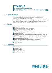 TDA8922BTH/N2,118 datasheet.datasheet_page 1