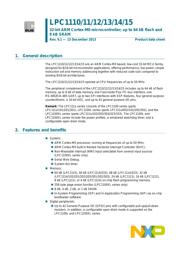 LPC1114FHN33/201 数据规格书 1