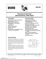 INA105 Datenblatt PDF