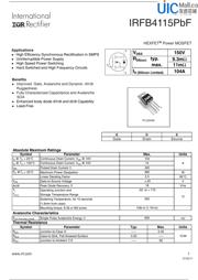 IRFB4115PBF 数据规格书 1