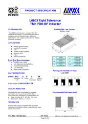 L0603150FHLTR 数据规格书 1