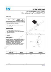 STGW50NC60W datasheet.datasheet_page 1