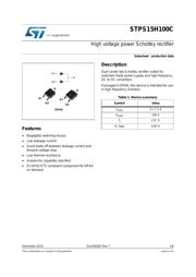 STPS15H100CH 数据规格书 1