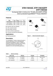 STP11NK40ZFP 数据规格书 1