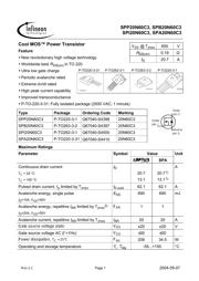 SPP20N60S5XKSA1 Datenblatt PDF