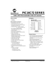 PIC16C72-10I/SS 数据规格书 1