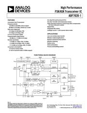 ADF7020BCPZ Datenblatt PDF