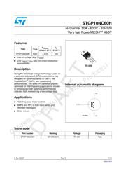 STGP10NC60H datasheet.datasheet_page 1