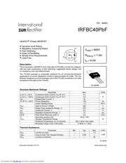 IRFBC40PBF Datenblatt PDF