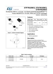 STW7N105K5 数据规格书 1