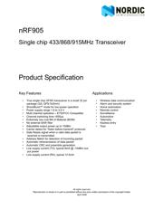 NRF905-REEL Datenblatt PDF