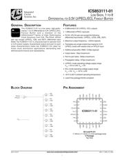 ICS853111AV-01LFT 数据规格书 1