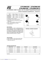 STB20NK50Z-S 数据规格书 1