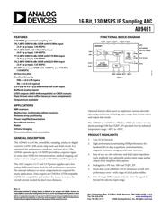 AD9461-LVDS/PCBZ 数据规格书 1