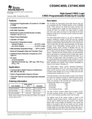 CD74HC4059EE4 数据规格书 1