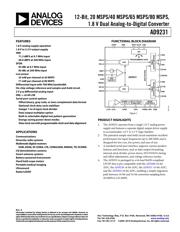 AD9231BCPZ-80 数据规格书 1