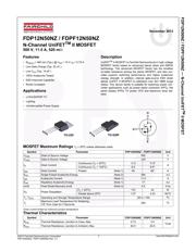 FDP12N50NZ 数据规格书 1