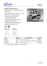 BCR133SH6327XTSA1 Datenblatt PDF