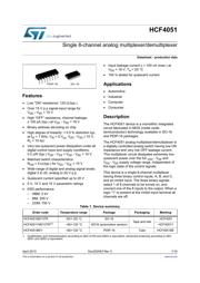 HCF4051YM013TR Datenblatt PDF