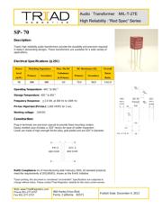 SP-70 数据规格书 1