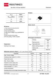 R6007MND3TL 数据规格书 1