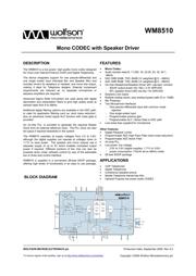 WM8510GEDS/RV datasheet.datasheet_page 1