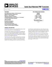 SSM2220PZ Datenblatt PDF