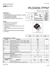 IRLS3036TRL7PP 数据规格书 1