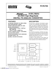 PCM1704U/2K Datenblatt PDF