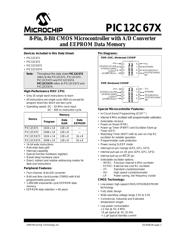 PIC12C672T-04IJW 数据规格书 1