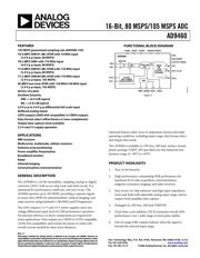 AD9460-80LVDS/PCB 数据规格书 1