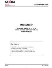 MX25V1635FZNI 数据规格书 1