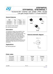 STP70NF03L 数据规格书 1