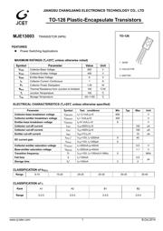 MJE13003 Datenblatt PDF