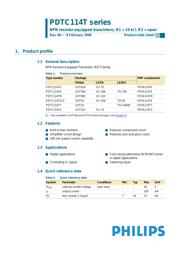 PDTC114TU 数据规格书 1