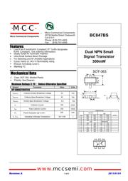 BC847BS-TP 数据规格书 1