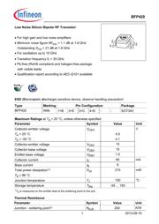 BFP420E6327BTSA1 数据规格书 1