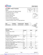 SPW47N60C3 Datenblatt PDF