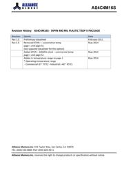 AS4C4M16S-7TCNTR 数据规格书 1