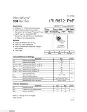 IRLB8721PBF Datenblatt PDF