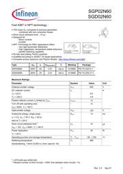 SGP02N60 数据规格书 1
