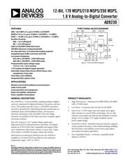 AD9230BCPZ-170 Datenblatt PDF